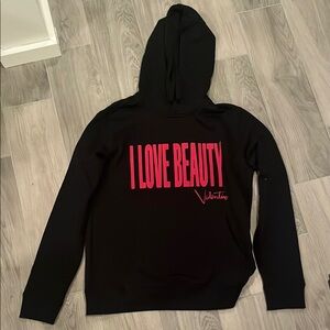 Valentino Men’s Black and Red Hoodie Size: XS